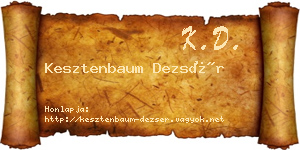 Kesztenbaum Dezsér névjegykártya